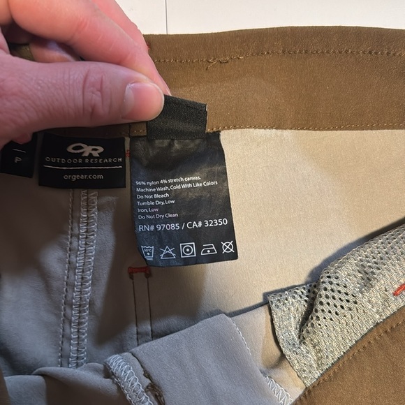 Outdoor Research Khaki Men's Flat Front Shorts - Picture 5 of 8